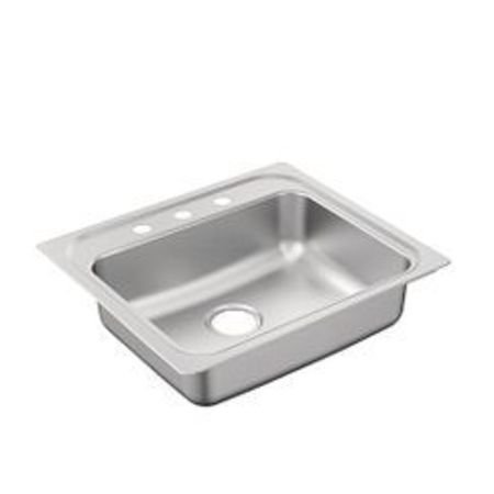 MOEN 25"X22" Stainless Steel 20 Gauge Single Bowl Drop In Sink G201963BQ